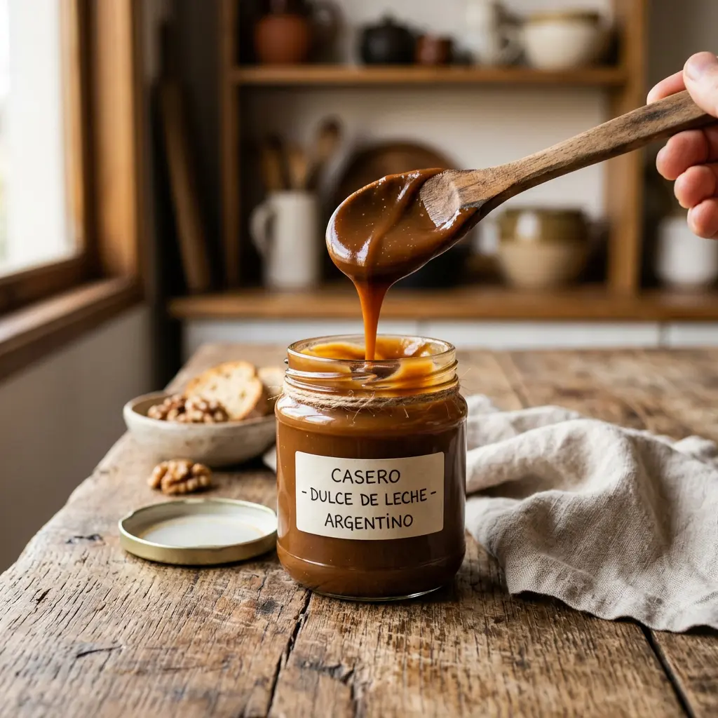 Frascos de dulce de leche casero